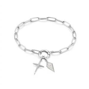 NEW ANIA HAIE women's pop charms reflections charm bracelet in silver